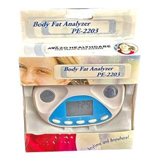 Hand-held body fat analyzer produces a body fat percentage